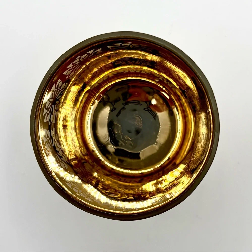 Crate & Barrel Raj Silver and Gold Color Votive Candle Holder